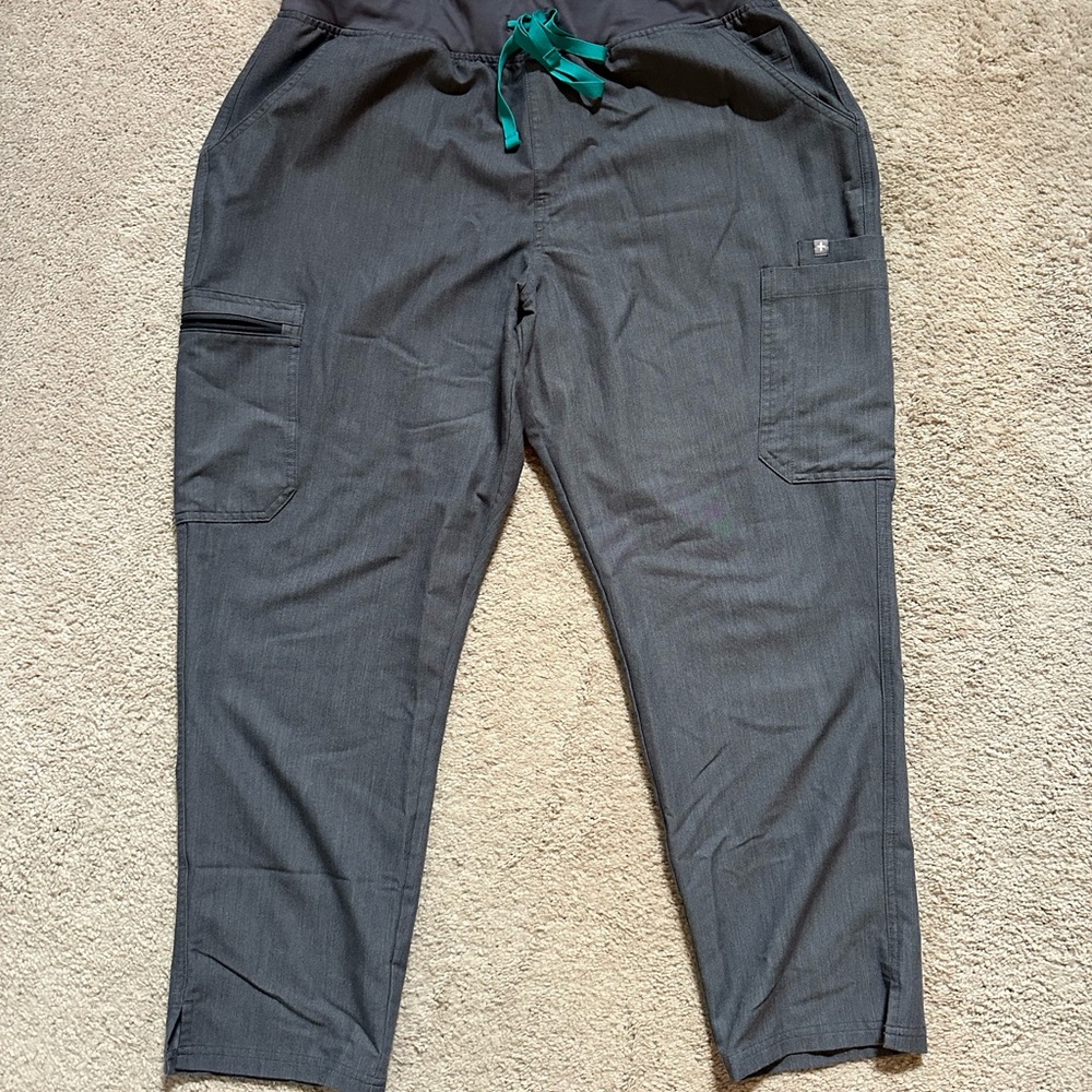 Figs High-waisted Yola skinny scrub pants Graphite